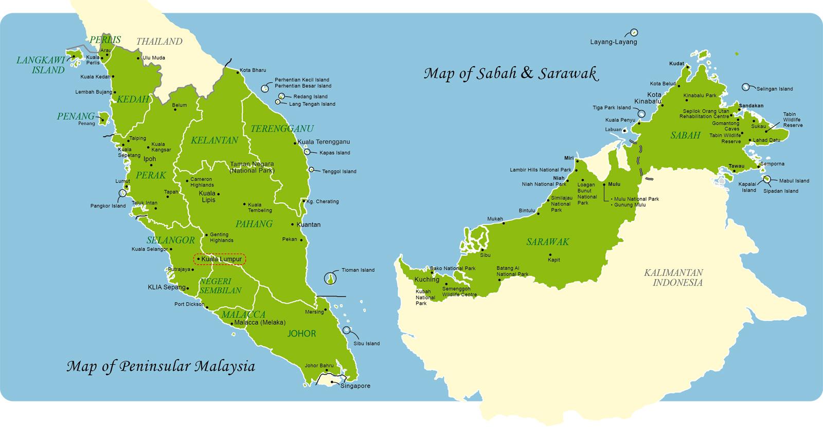 Malesia kartta sijainti - Malesia koko kartta (Etelä-Itä-Aasia - Aasia)