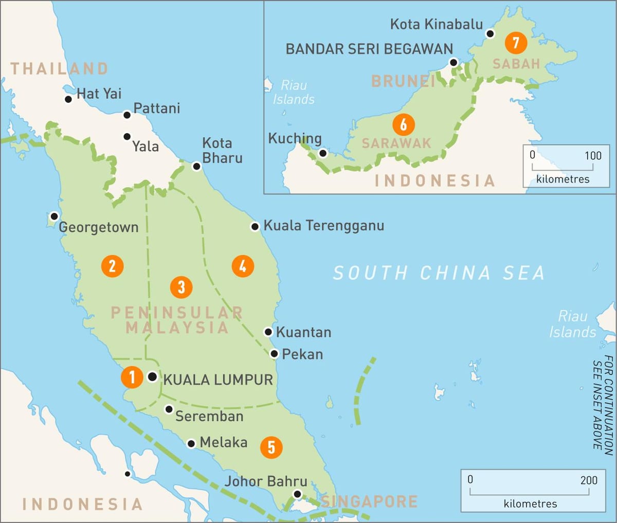 malesia-alueiden kartta