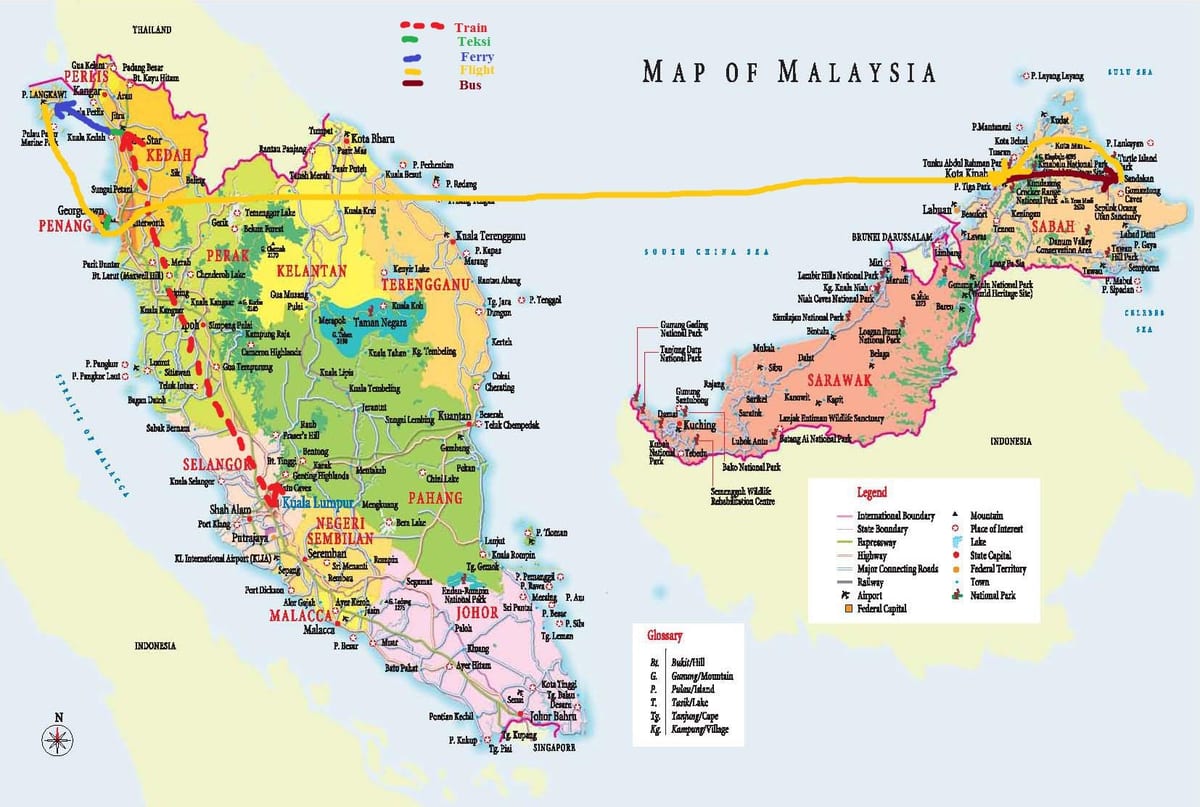 kartta malesia linja