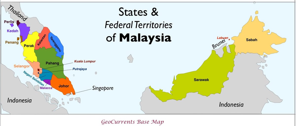 kartta malesia maakunnassa