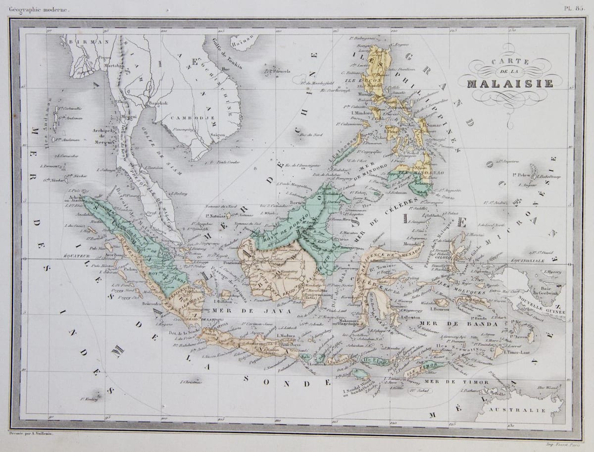 kartta malesia vanha