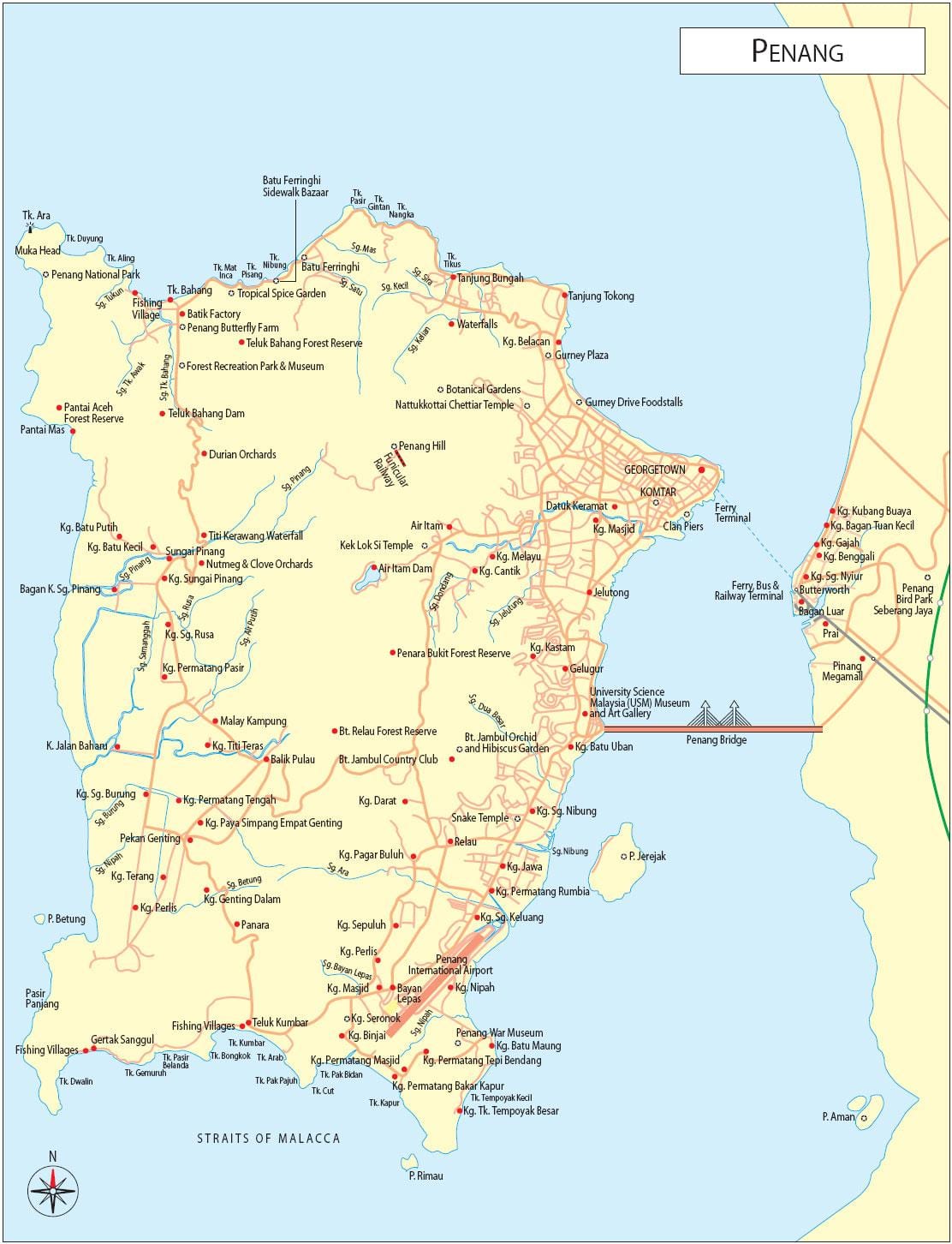 kartta pulau pinang malesia