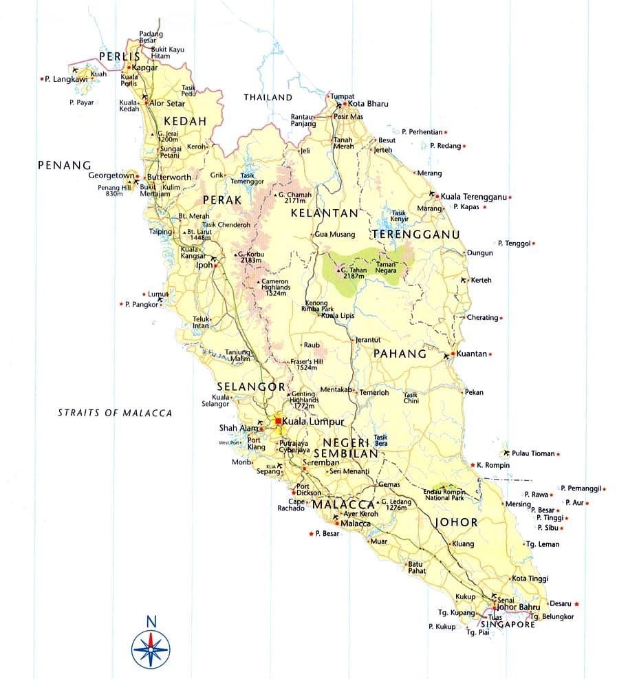 - malesia road map suuntiin
