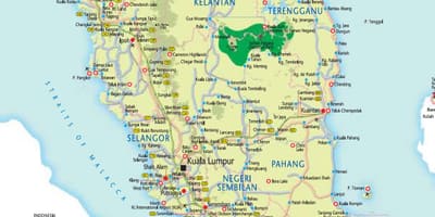 Malesia rannat kartta