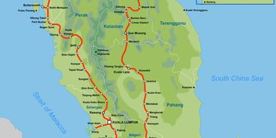 Malesia juna kartta 2016
