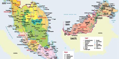 Malesia turisti paikoissa kartta