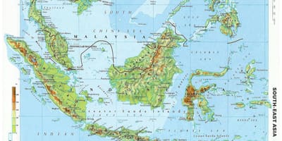 Kartta malesia topografisia